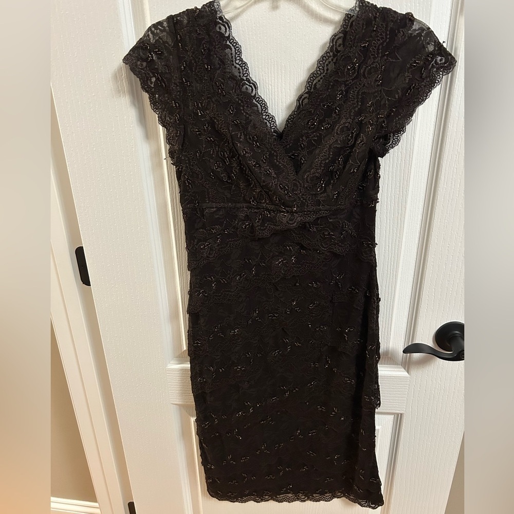 MARINA Black Sequin Backless Dress